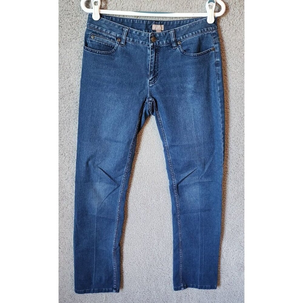 J Jill Womens Slim Leg Dark Wash Stretch Denim Jeans Cotton Blend Sz 4 (30 x 30)